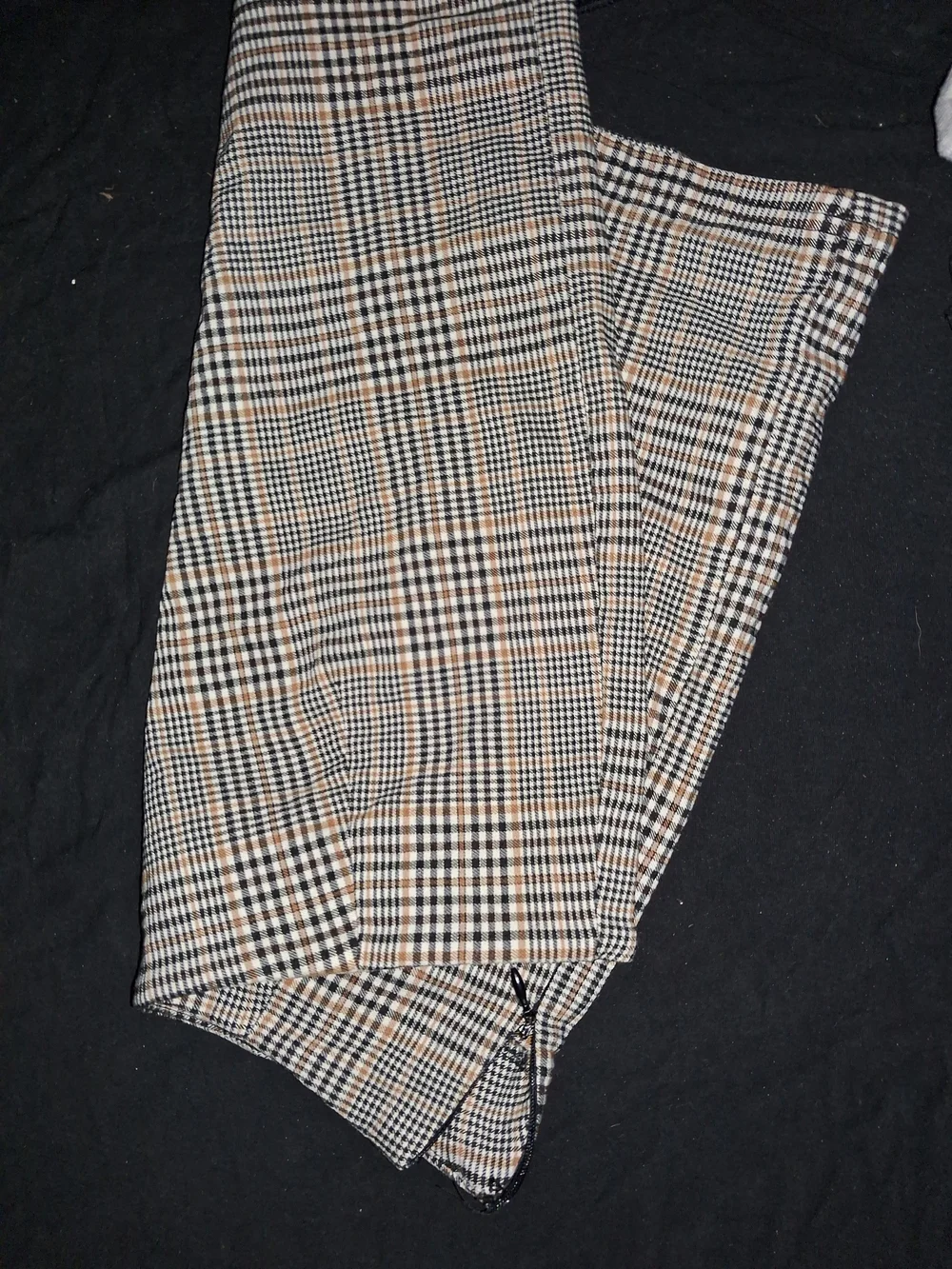 SHEIN Black and Tan  Plaid Skirt